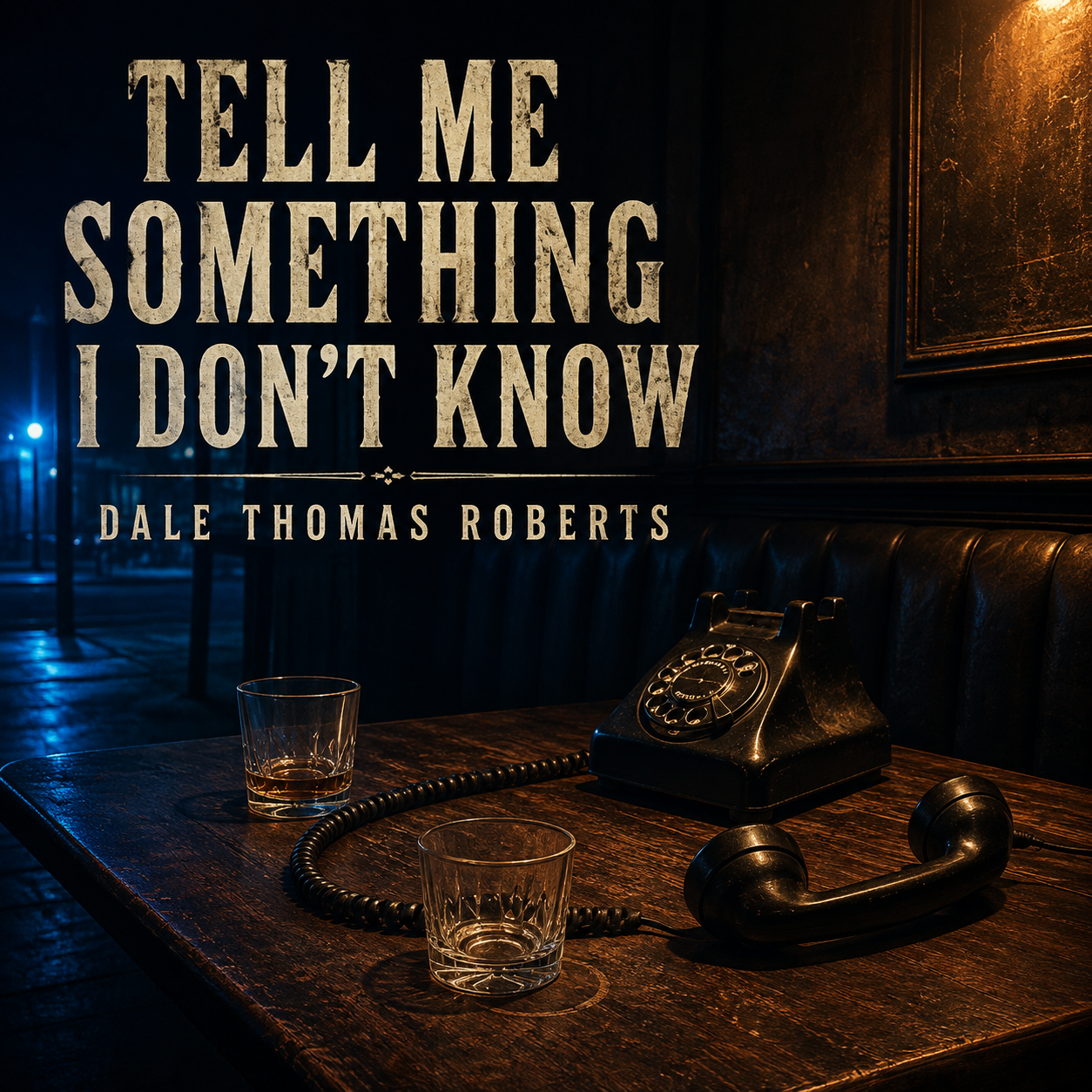Cover artwork for Tell Me Something I Don't Know featuring a rotary telephone in a late-night bar